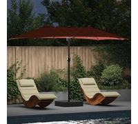 vidaXL Parasol de jardin Terre cuite 385×209×244 cm – Tissu polyester, réglable, pliable