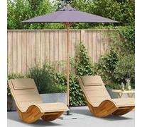 Vidaxl Parasol droit carré 217 x 217 cm - Polyester - Métal - Gris gris