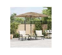 Vidaxl Parasol droit Carré 248x248 cm toile polyester mat acier Marron