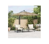 Vidaxl Parasol droit carré 269x269 cm - Acier - Polyester - Marron