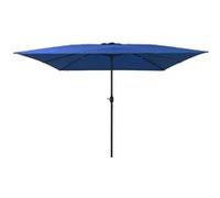 Vidaxl Parasol Droit Carré 300x300 cm - Toile Polyester - Mât Acier - Bleu bleu