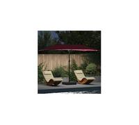 Vidaxl - Parasol droit carré 385x209 cm - Toile polyester, mat acier - Rouge