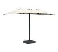 vidaXL Parasol de jardin double couleur sable 385×209×244 cm tissu pliable