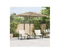 Vidaxl Parasol droit carré toile polyester mat acier 248 x 248 cm Marron