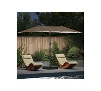 Vidaxl Parasol droit carré toile polyester mat acier Taupe 209 x 209 cm