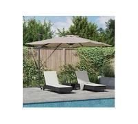 Vidaxl Parasol droit rectangulaire 286 x 285 cm - Toile polyester - Mat aluminium - Taupe