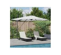 Vidaxl Parasol droit Rectangulaire 286x285 cm - Toile Polyester - Mat Aluminium - Beige