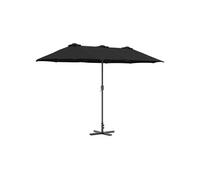 Vidaxl Parasol droit rectangulaire 370 x 197 cm toile polyester mat acier Noir