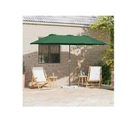 vidaXL Parasol de patio vert – Acier fini poudre, 380×196×235 cm, manivelle, toile polyester