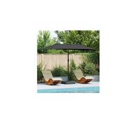 Vidaxl Parasol droit rectangulaire 385x209 cm - Toile polyester - Mat acier - Noir