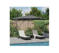 Vidaxl Parasol droit rectangulaire toile polyester mat aluminium 285 x 285 cm Gris