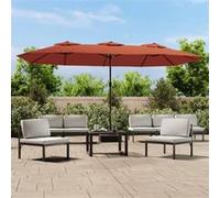vidaXL Parasol de jardin à double tête Terre cuite 449x265 cm