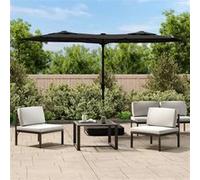 Vidaxl Parasol À Double Tête Avec Led Noir 316x240 Cm