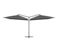 Vidaxl Parasol Double Avec Mât En Acier 250 X 250 Cm Anthracite