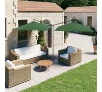 Parasol dubbel met stalen paal 600x300 cm groen312554