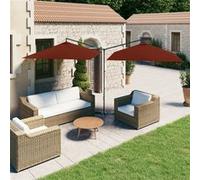 vidaXL Parasol dubbel met stalen paal 600x300 cm terracottakleurig312559 G