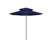 vidaXL Parasol dubbeldekker met houten paal 270 cm blauw313767