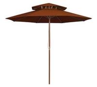 vidaXL Parasol dubbeldekker met houten paal 270 cm terracottakleurig313765 G