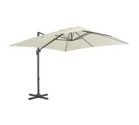 vidaXL Parasol en porte-à-faux avec mat en aluminium 300x300 cm Sable