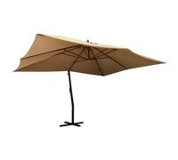 Vidaxl Parasol En Porte-À-Faux Avec Mât En Bois 400x300 Cm Taupe