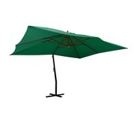 Vidaxl Parasol En Porte-À-Faux Avec Mât En Bois 400x300 Cm Vert Vert