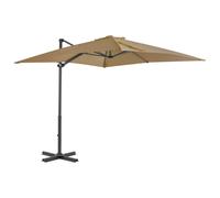 Vidaxl Parasol En Porte-À-Faux Et Mât En Aluminium 250x250 Cm Taupe