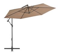vidaXL Parasol en porte-à-feux avec poteau en aluminium 300 cm Taupe
