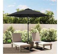 vidaXL Parasol Extérieur LED Mât Acier 300 cm Anthracite Jardin Terrasse Plage 44511 Gris G