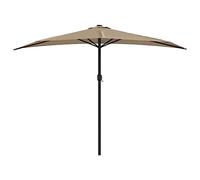 vidaXL Parasol Extérieur Mât Aluminium 300x155 cm Taupe Jardin Terrasse Patio