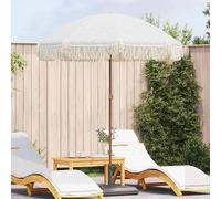 vidaXL Parasol gris et blanc Ø 160 x 195 cm acier