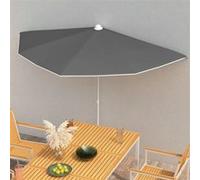 Vidaxl Demi-Parasol De Jardin Avec Mât 180x90 Cm Anthracite
