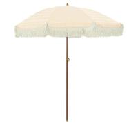 Vidaxl Parasol Jaune Et Blanc Ø 160 X 195 Cm Acier