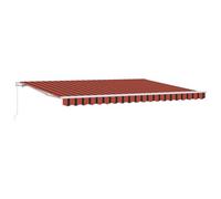 vidaXL Parasol Manuel Rétractable à Rayures Rouges et Noires 450 x 350 cm, Résistant aux UV et à l'eau, Parfait pour Le Jardin, Le Patio, l'ombre, ou comme Abri Solaire sur Votre Balcon