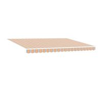 vidaXL Parasol Manuel Rétractable avec Rayures Multicolores 450 x 300cm Résistant aux UV et à l'eau, Solution d'Ombre pour Terrasse, Balcon et Jardin, Ajustable et Moderne