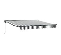 vidaXL Parasol Manuel rétractable en Anthracite et Blanc, 350 x 250 cm. en Polyester résistant aux UV, à l'eau et à la décoloration. avec Un Cadre en Aluminium, C'est Top pour l'été, à l'extérieur, s