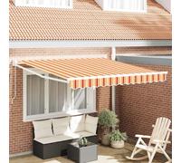 Vidaxl Parasol Manuel Rétractable Jaune Et Orange 350x250 Cm