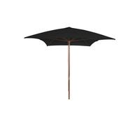 vidaXL Parasol met houten paal 200x300 cm zwart313760