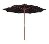 vidaXL Parasol avec mât en bois 300x258 cm Noir