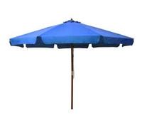 Parasol d'Extérieur avec Mât en Bois, Pare-soleil de Patio, Abri de Soleil, Parasol de Plage Jardin Terrasse Balcon, 330 cm Bleu Azuré
