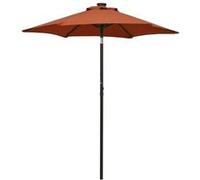 Vidaxl Parasol Avec Lumières Led Terre Cuite 200x211 Cm Aluminium
