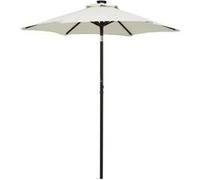 Vidaxl Parasol Avec Lumières Led Sable 200x211 Cm Aluminium
