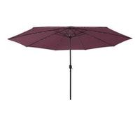 Vidaxl Parasol D'extérieur Avec Led Et Mât En Métal 400 Cm Bordeaux