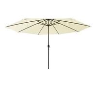 Vidaxl Parasol D'extérieur Avec Led Et Mât En Métal 400 Cm Sable