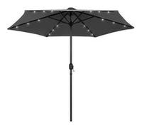 vidaXL Parasol avec LED et mât en aluminium 270 cm Anthracite