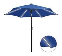 Vidaxl Parasol Avec Led Et Mât En Aluminium 300 Cm Bleu Azuré Bleu