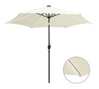 vidaXL Parasol met LED-verlichting en aluminium paal 300 cm zandwit47361 G