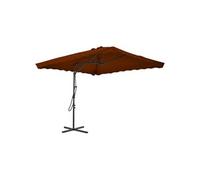 Vidaxl Parasol De Jardin Avec Mât En Acier Terre Cuite 250x250x230 Cm