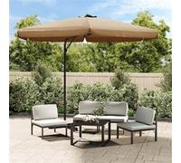 vidaXL Parasol d'extérieur avec mât en acier 300 cm Taupe