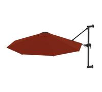 Vidaxl Parasol Mural Avec Mât En Métal 300 Cm Terre Cuite