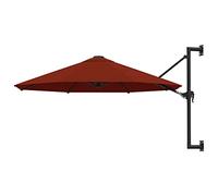 vidaXL Parasol Mural avec Mât en Métal Pare-Soleil Parasol de Jardin Patio Terrasse Extérieur Anti-UV Anti-décoloration 300 cm Terre Cuite